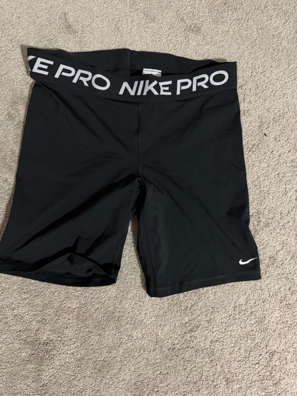 Nike Pro Black Women's Bike/Compression Shorts with White Logo